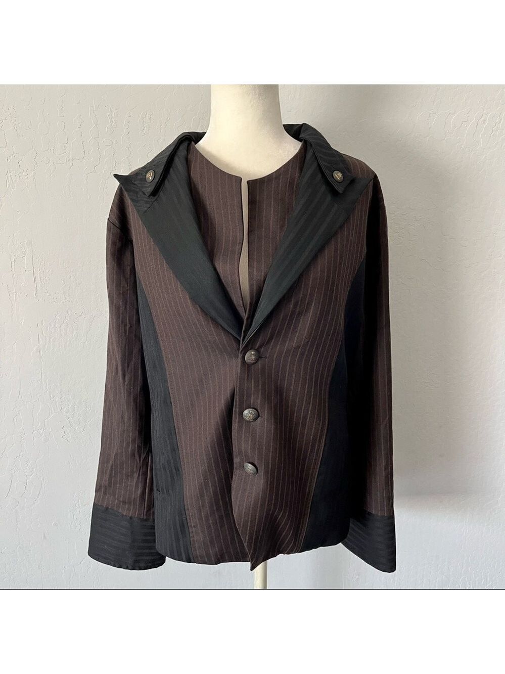 Steam Trunk Brown and Black Tuxedo Style Jacket - Size M/L